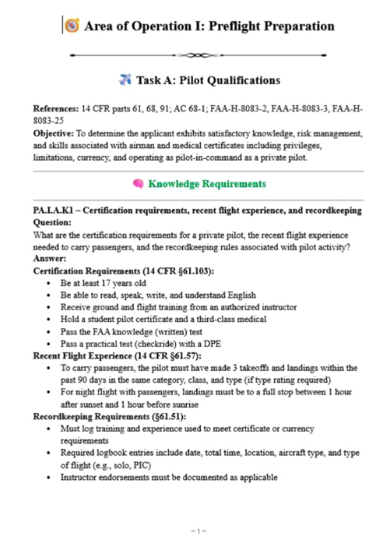 Private Pilot ACS Study Guide