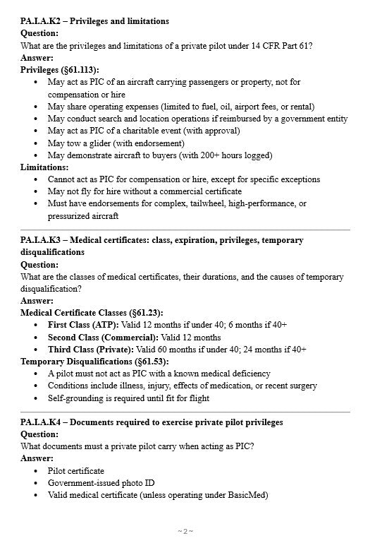 Private Pilot ACS Study Guide